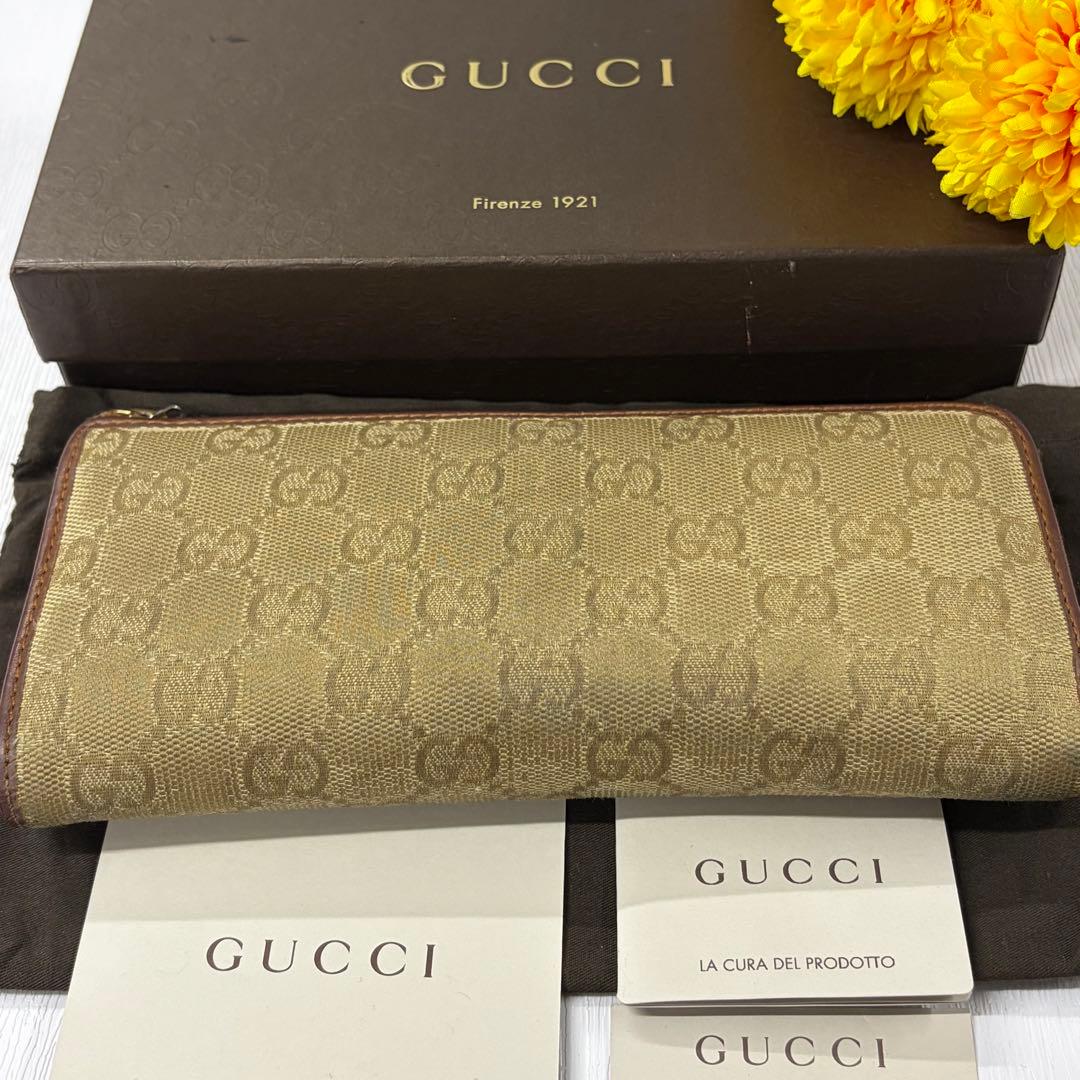 新品同様‼️ グッチ　GUCCI 財布　長財布　GGキャンバス L字ファスナー