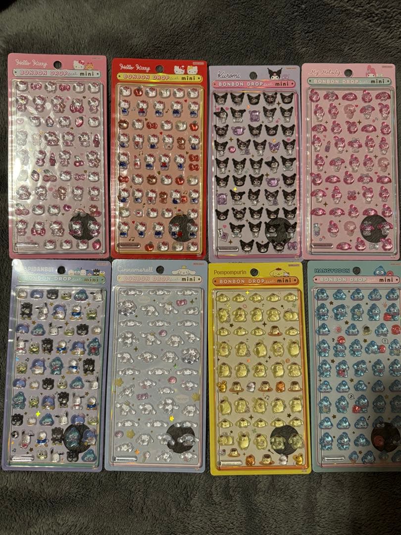 【確実正規品！！】大人気サンリオボンボンドロップシールmini 8セット