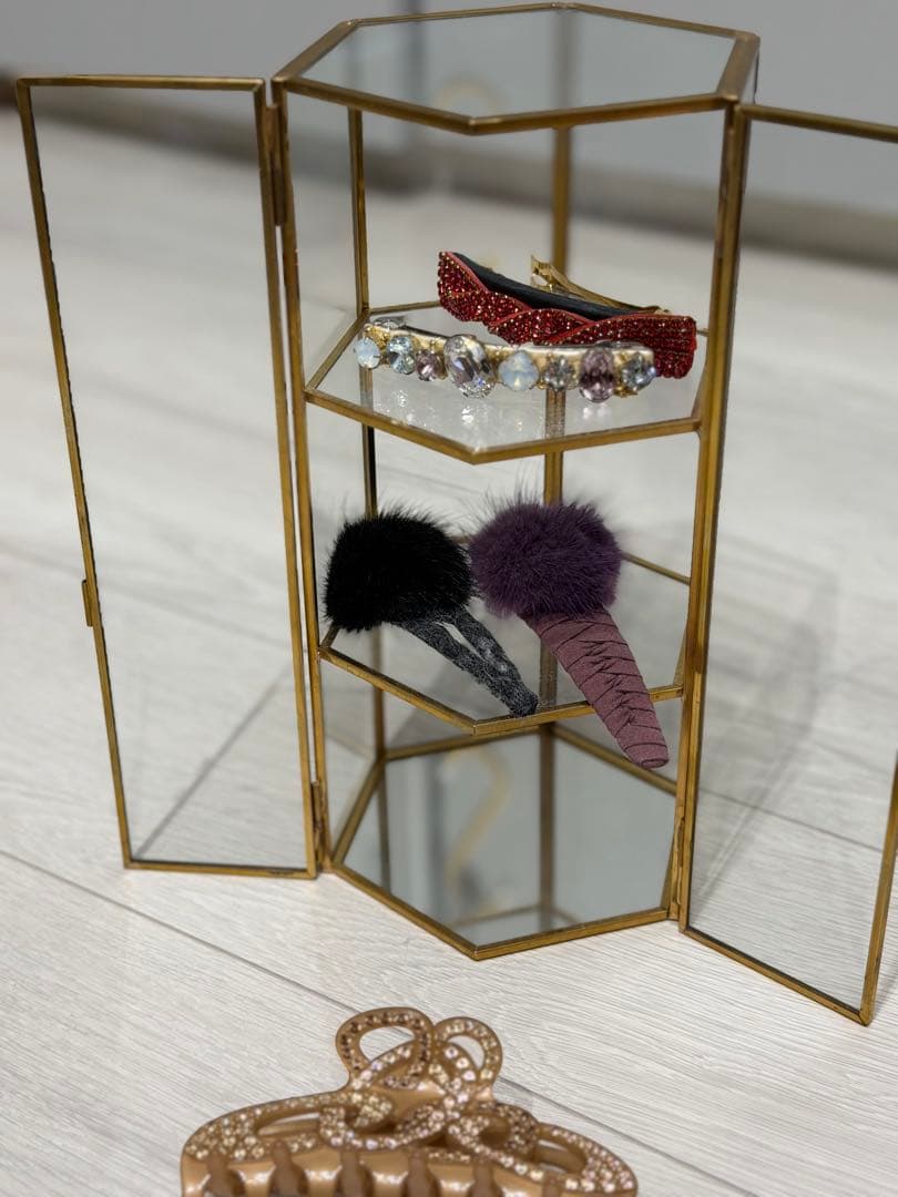 アンティーク　アクセサリーガラスケース