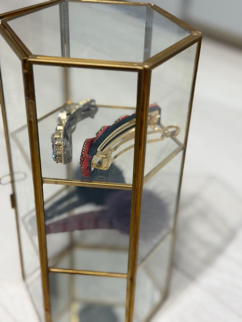 アンティーク　アクセサリーガラスケース