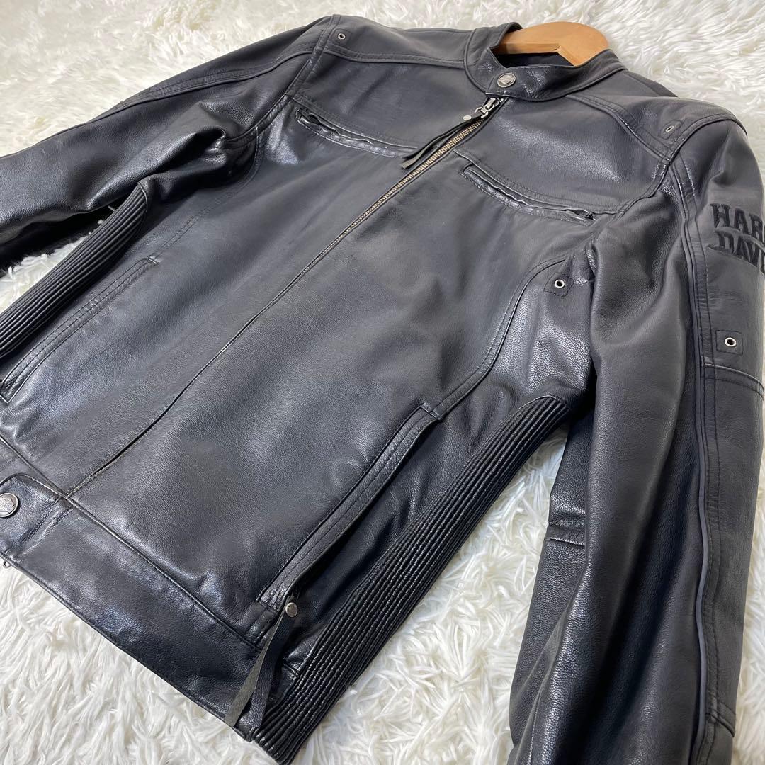 【専用】HARLEY-DAVIDSON 牛革 シングルライダースジャケット 黒M