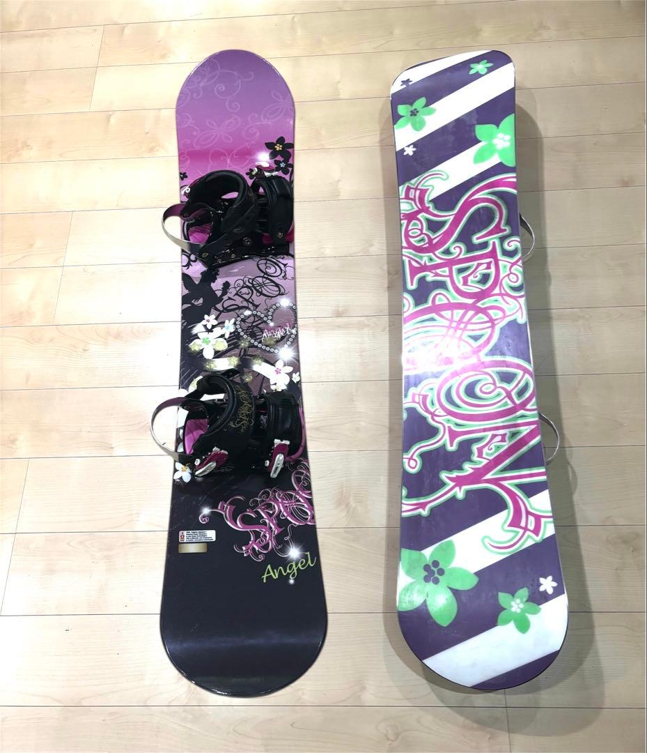 SPOON 2点　Angel 135　スノーボード　上位ビンディング　ピンク