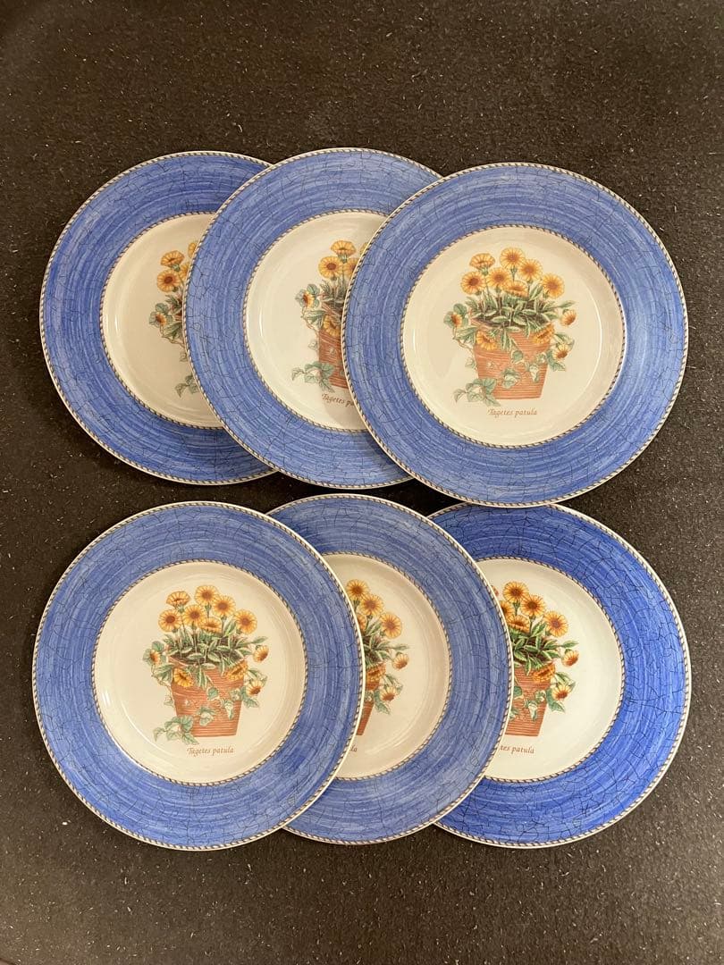  花柄皿 6枚セット