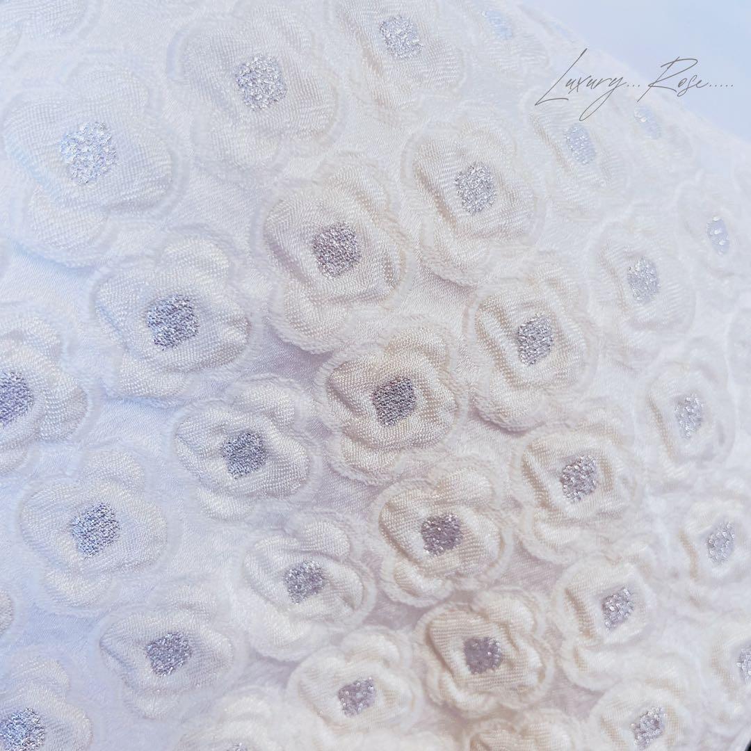 朝露の輝き白紫陽花、、イタリア製高級ジャガード　パーティーバッグフォーマルバッグ