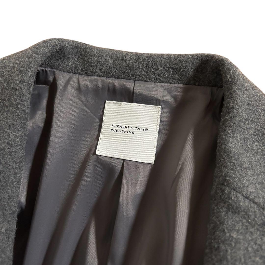 北欧、暮らしの道具店 3WAYアレンジ襟のかろやかチェスターコート　グレー