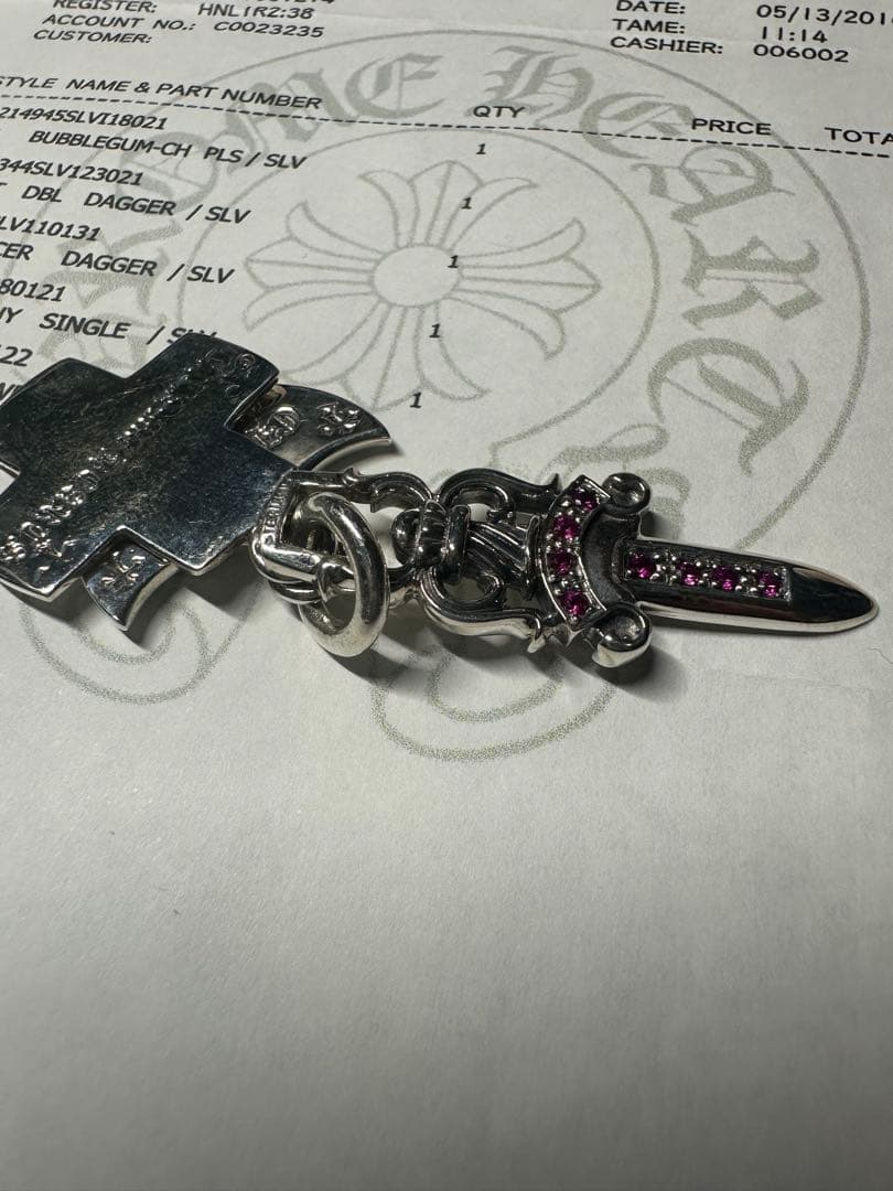 CHROME HEARTSクロムハーツ　スリートリンケッツ 天然ルビーパヴェ