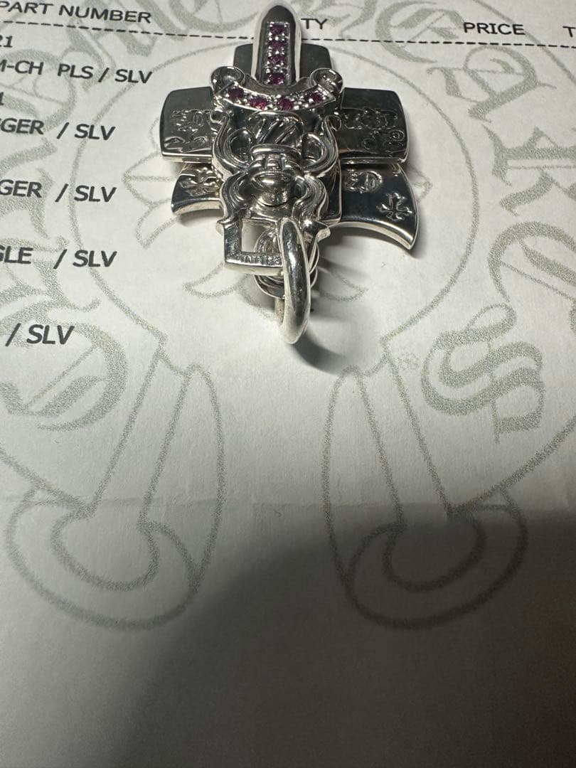 CHROME HEARTSクロムハーツ　スリートリンケッツ 天然ルビーパヴェ