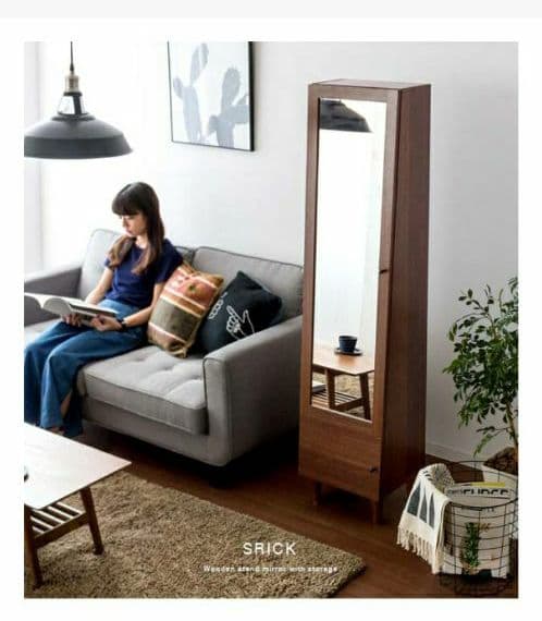 新品　姿見　ミラー　収納付き　エア・リゾーム ドレッサー ラック ブラウン