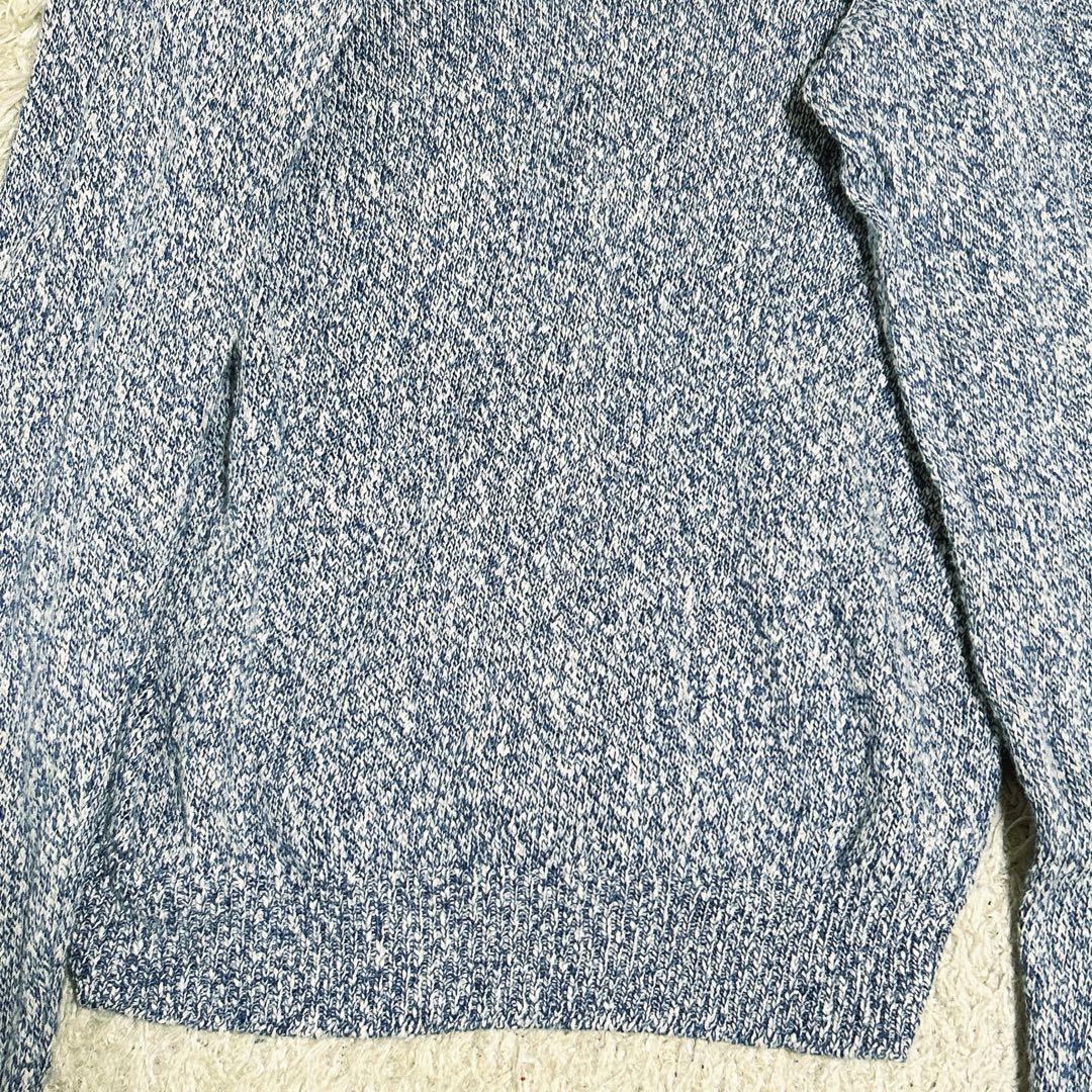 ザノーネ★美品★コットンリネンショールカラーカーディガン★サックスブルー