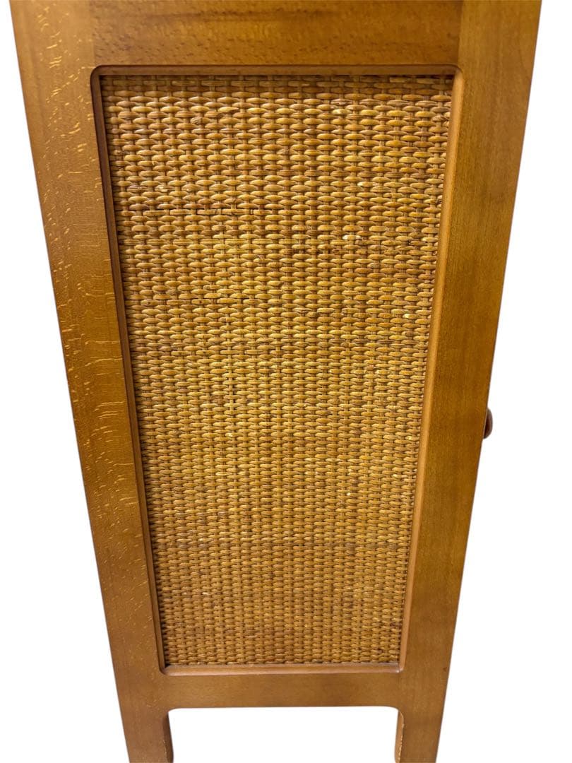 美品 オールドカリモク KARIMOKU 電話台 棚 フリーラック ラタン