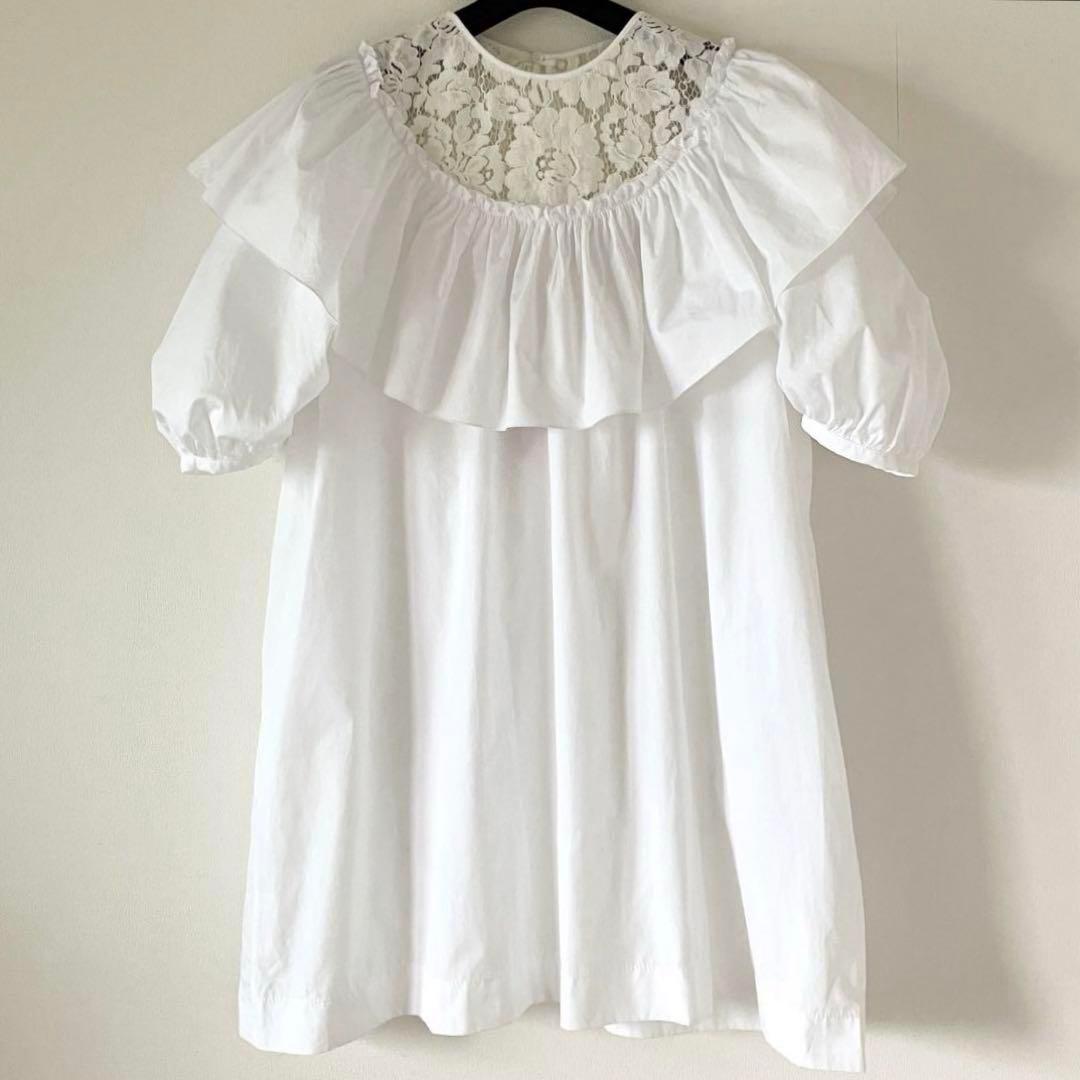 ヌメロヴェントゥーノ 19SS コットン100% レースブラウス 38 ホワイト