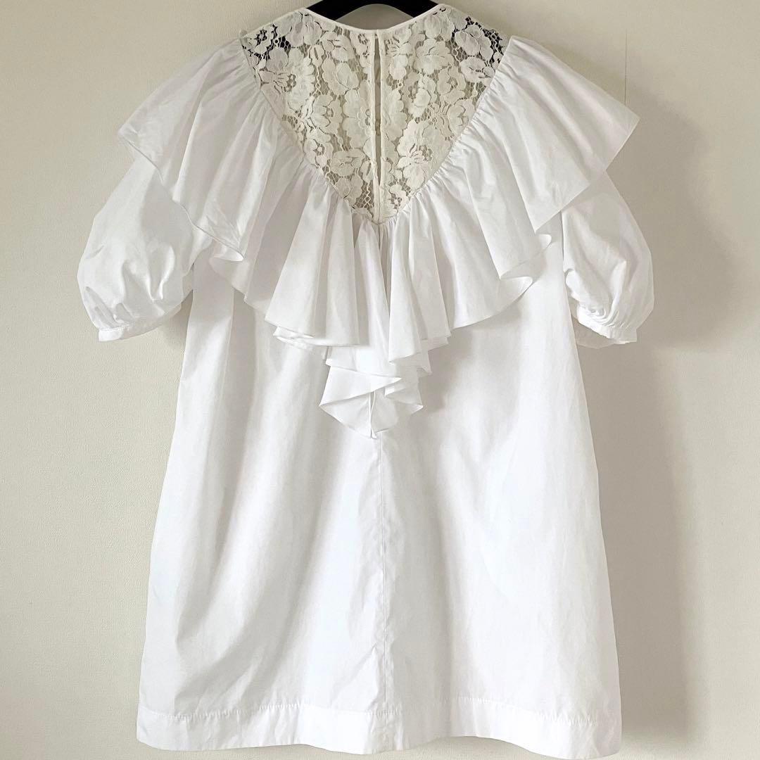 ヌメロヴェントゥーノ 19SS コットン100% レースブラウス 38 ホワイト