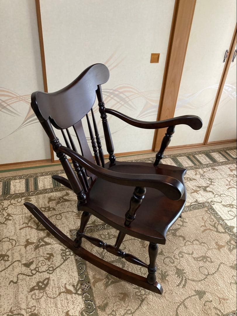 【松本民芸家具】木製ロッキングチェア ダークブラウン 39A型