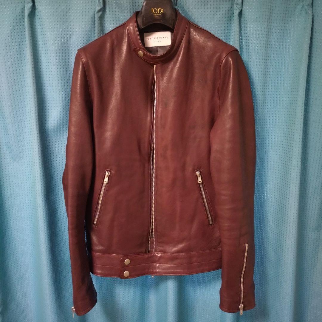 美品　ライダース　トゥモローランド　日本製　キュプラ　シングル　ラムレザー　鞣し