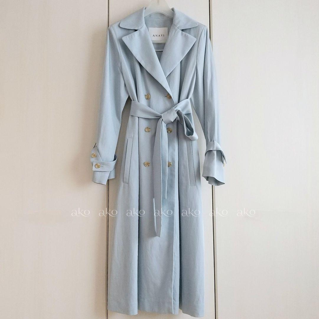 新品タグ付／アナイ メンツイルワッシャーコート スプリングコート 38