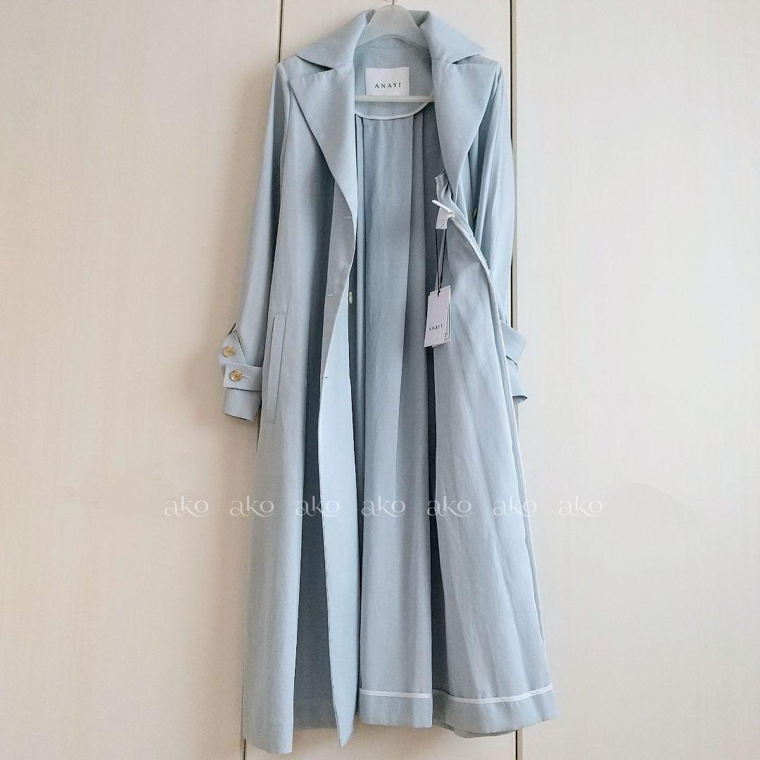 新品タグ付／アナイ メンツイルワッシャーコート スプリングコート 38