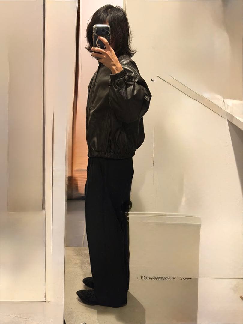 ジャケット・アウター LEMAIRE Stand Collar Leather Jacket M