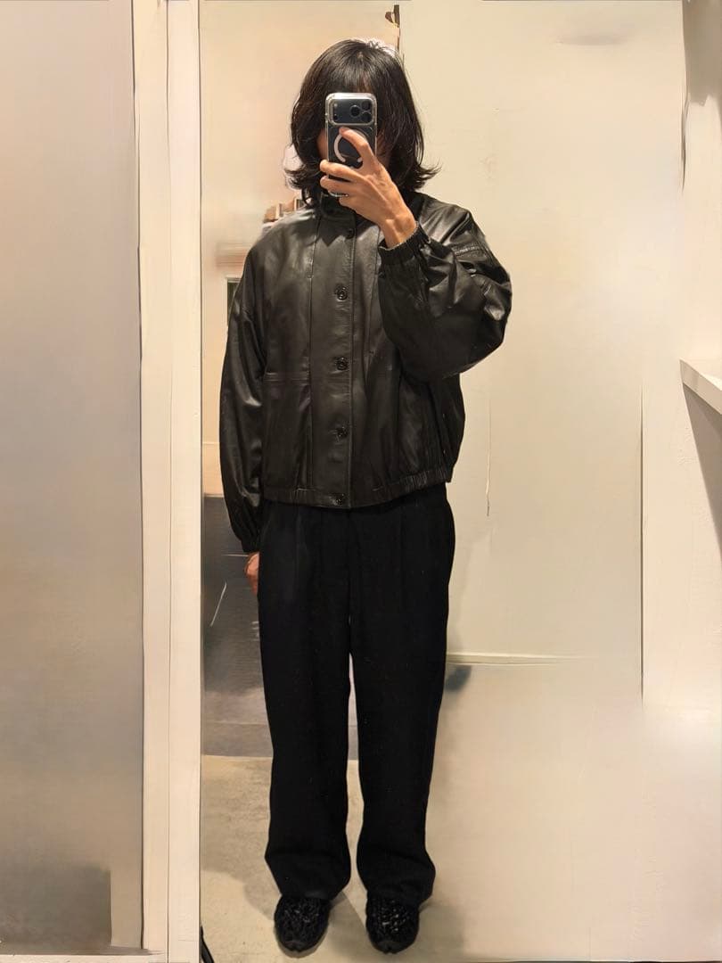 ジャケット・アウター LEMAIRE Stand Collar Leather Jacket M