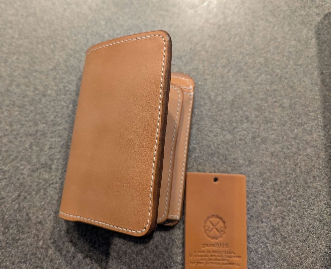 ガイア2096 栃木レザー　ヌメ革　二つ折り財布