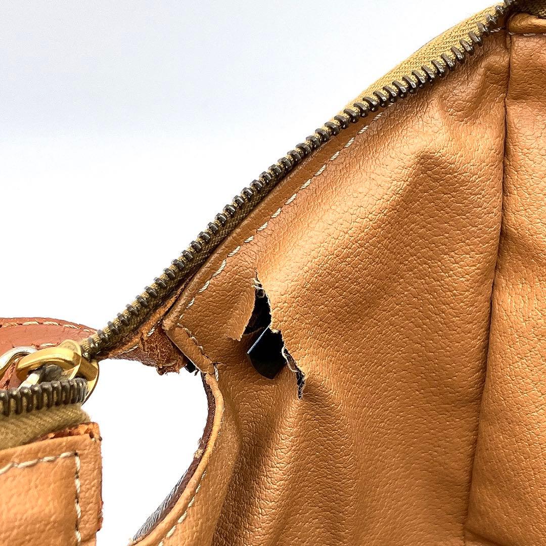 【CELINE】ボストンバッグ　マカダム柄　ゴールド金具　PVC ダークブラウン