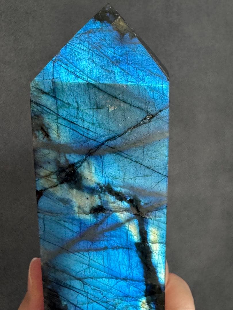 【高品質】マダガスカル産 ラブラドライト タワー ペア　ブルーシラーが完璧⭐︎