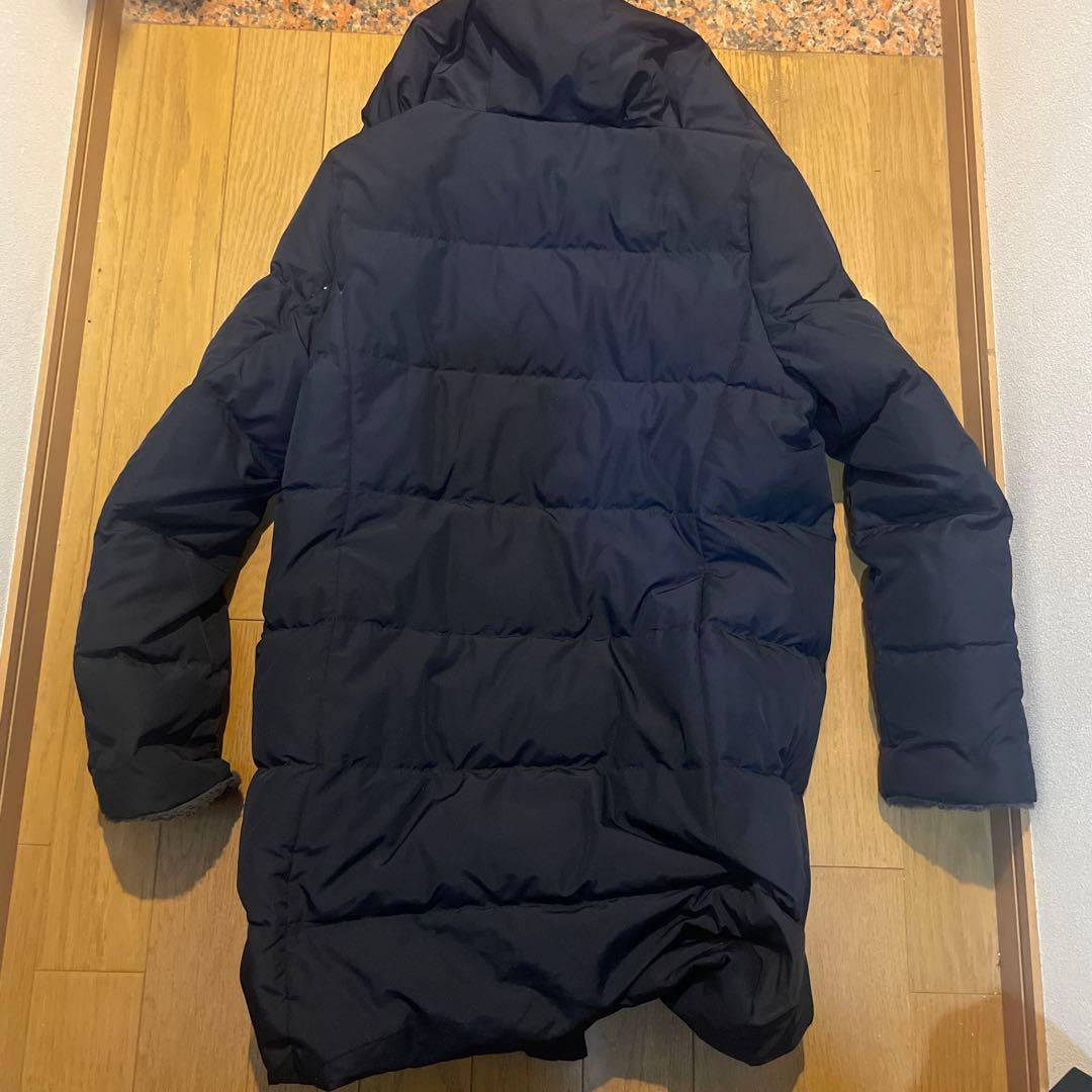 値下【美品】ユナイテッドアローズ　ネイビー ダウンジャケットロング　ファー付き