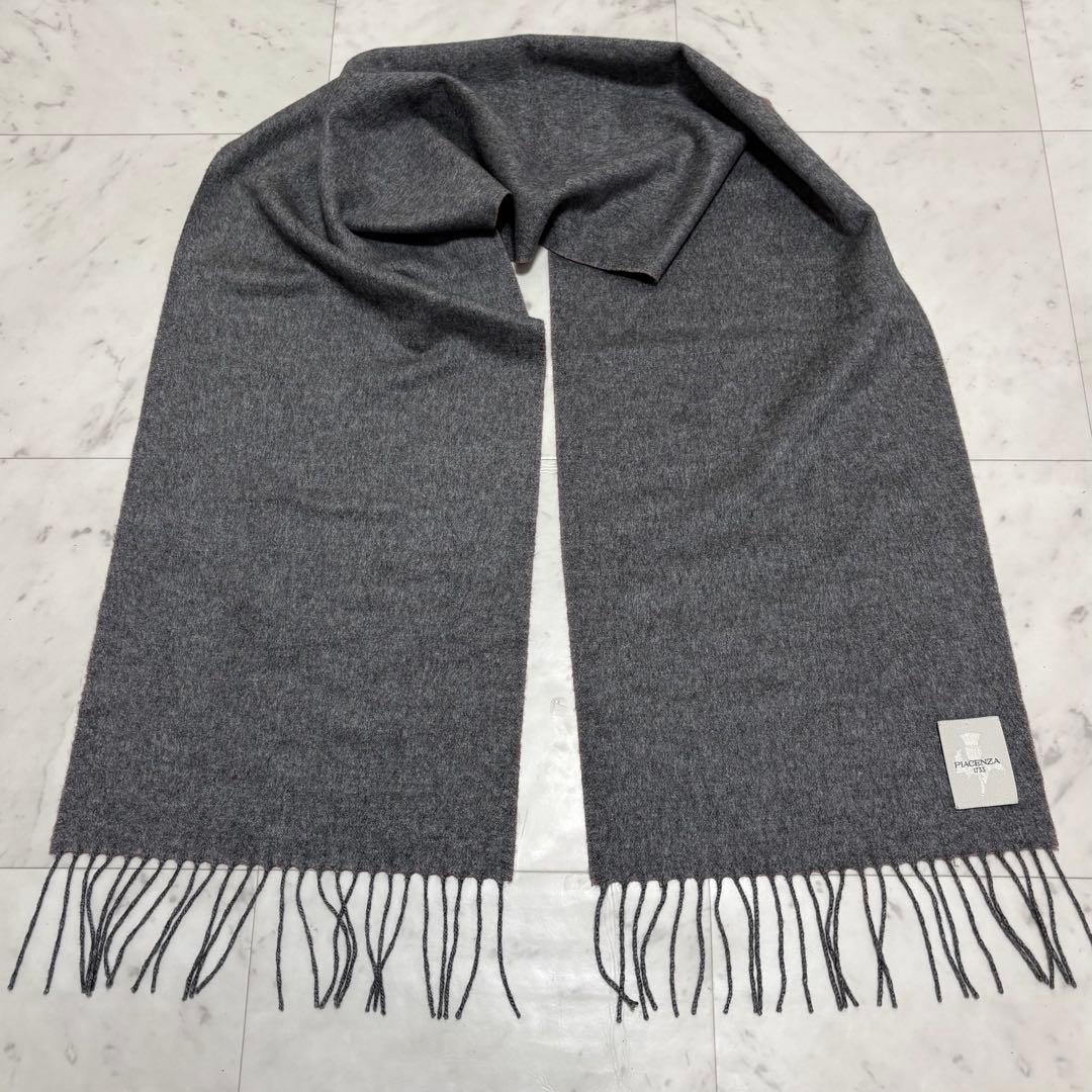 美品 ピアチェンツァ カシミヤ シルク マフラー ストール くすみピンク グレー