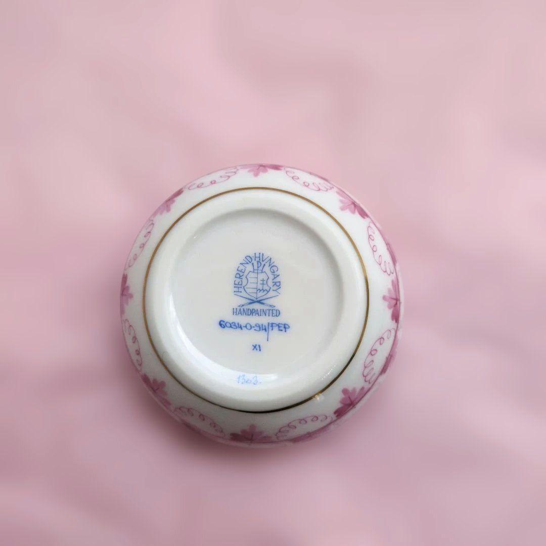 美品HEREND パセリピンク 　ひな小筺　ボンボニエール　雛まつり