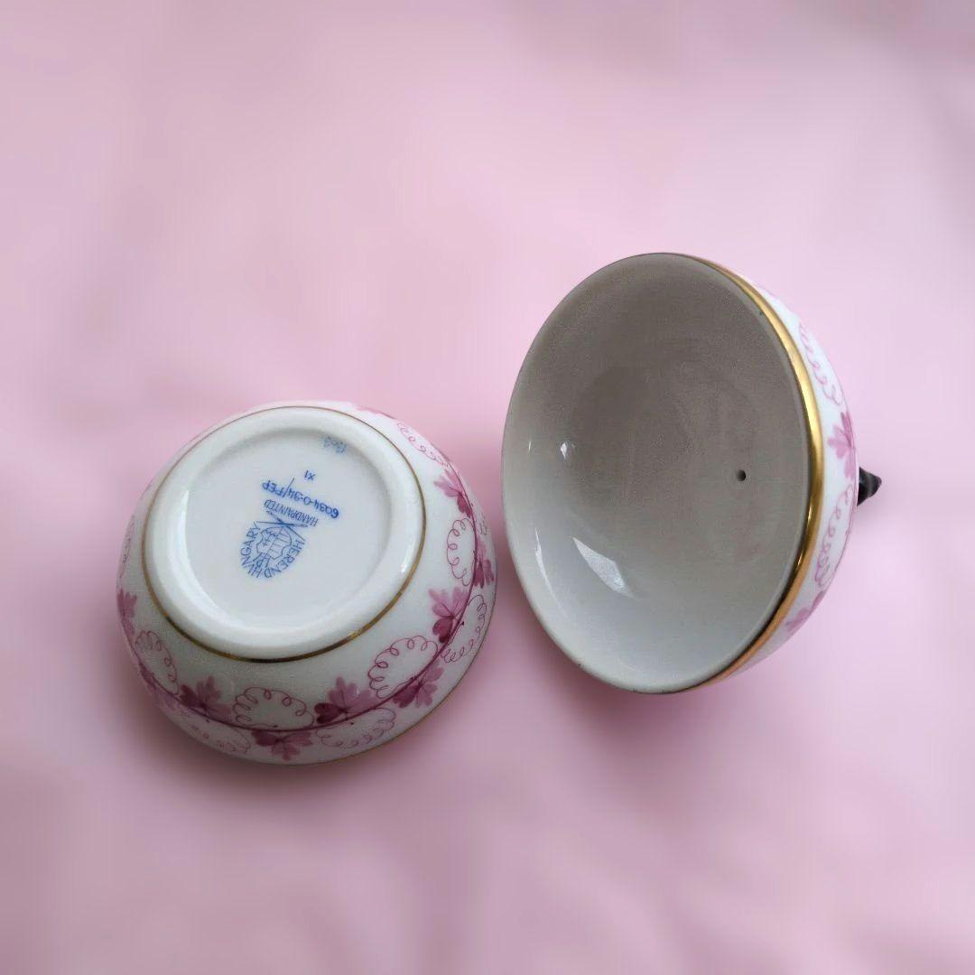 美品HEREND パセリピンク 　ひな小筺　ボンボニエール　雛まつり
