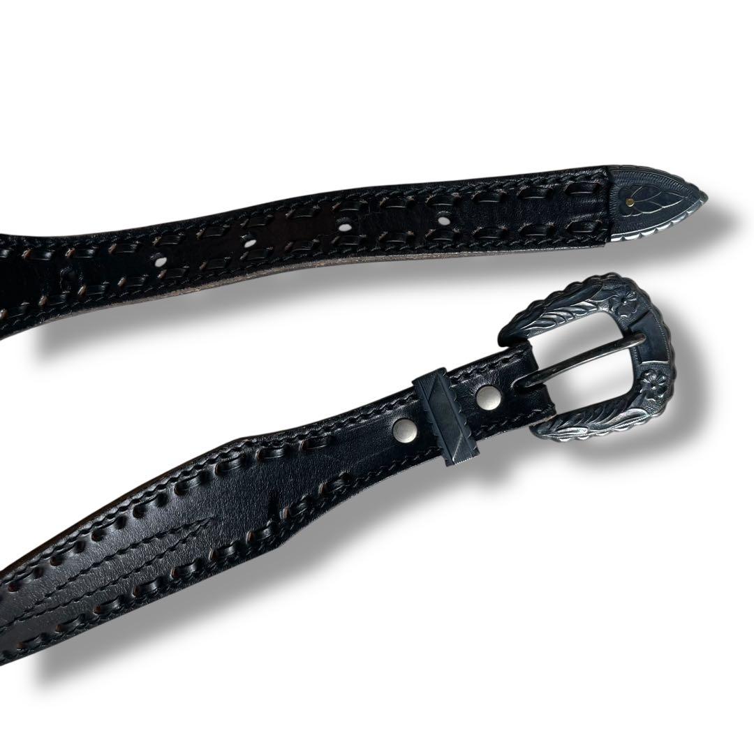 agnes b. アニエスベー レザー ウエスタン デザイン ベルト W32