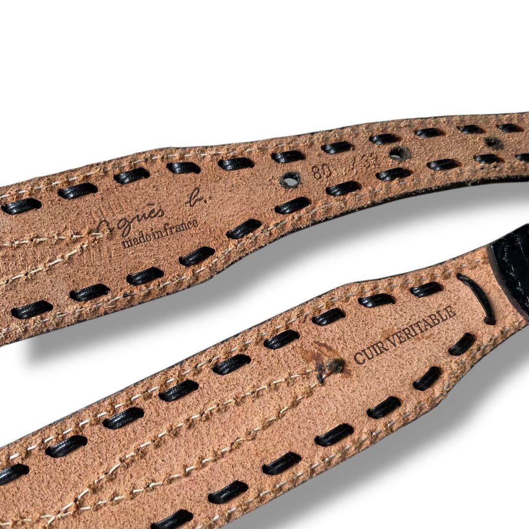 agnes b. アニエスベー レザー ウエスタン デザイン ベルト W32