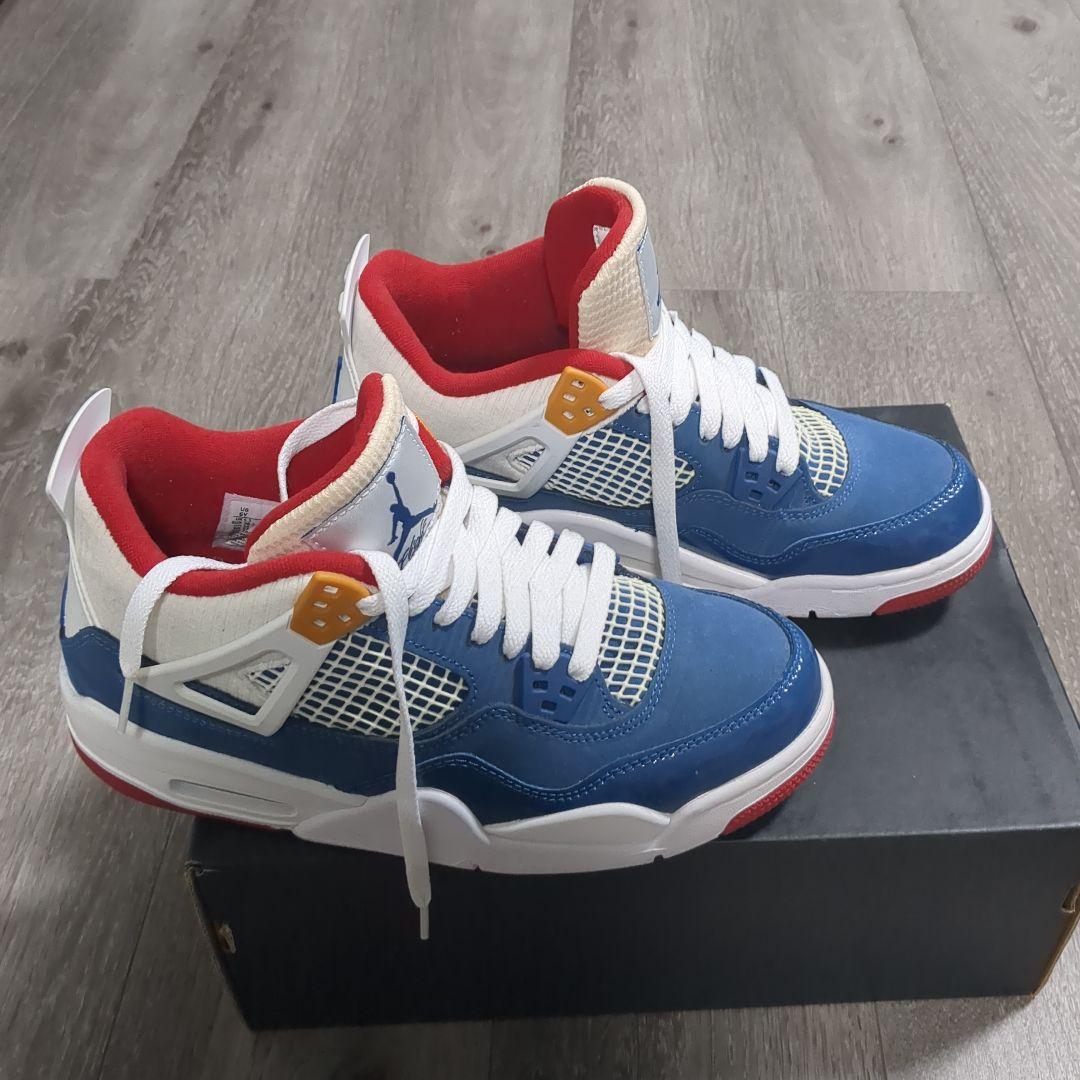 靴 NIKE AIR JORDAN 4 RETRO (GS) FRENCH BLUE