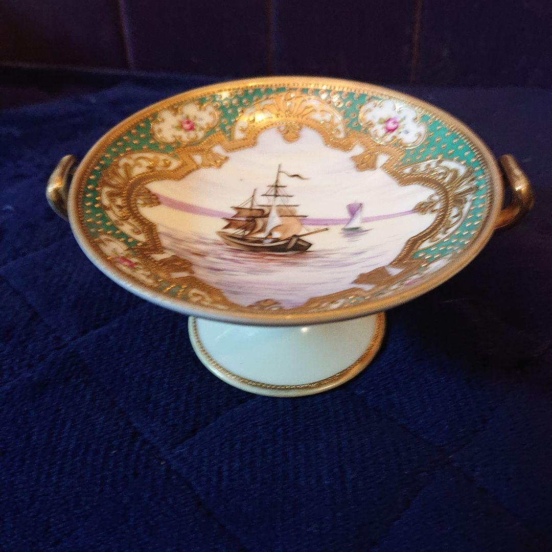 美品☆オールドノリタケ、手描きイギリス輸出用アクセサリートレー