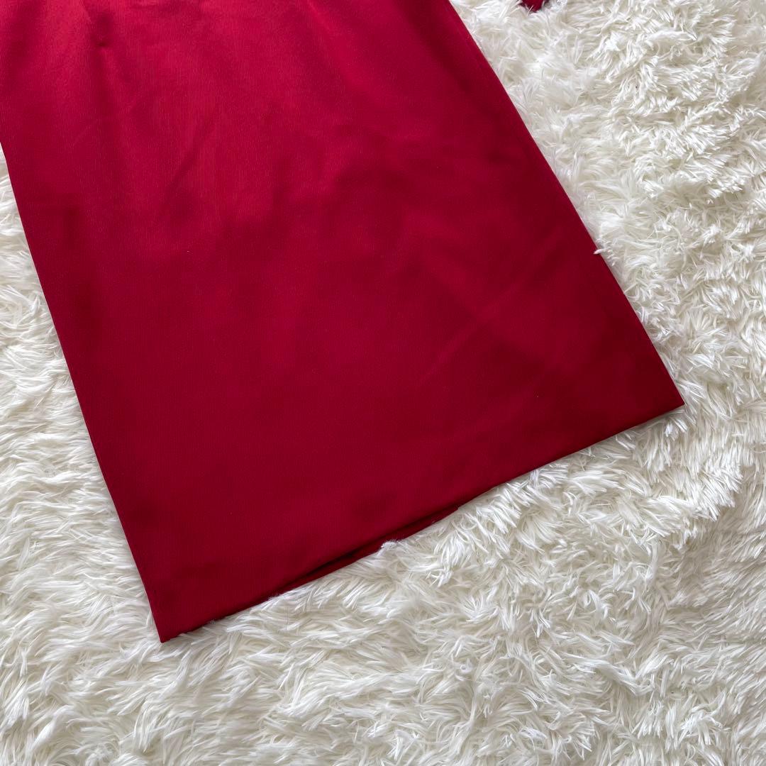 美品✨ クリスチャンディオール ノーカラー ウール ロングコート 赤 L 40