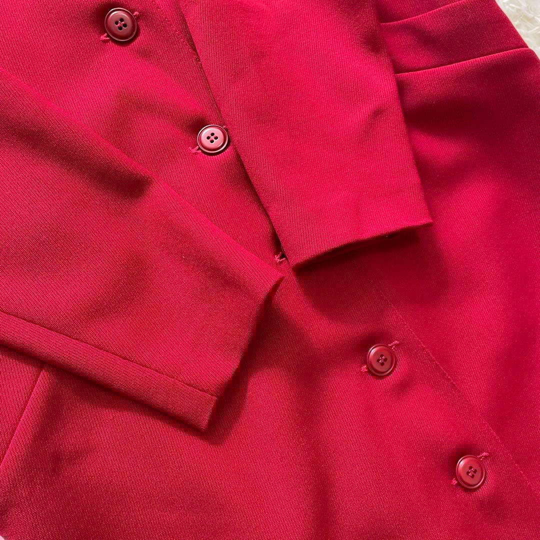 美品✨ クリスチャンディオール ノーカラー ウール ロングコート 赤 L 40