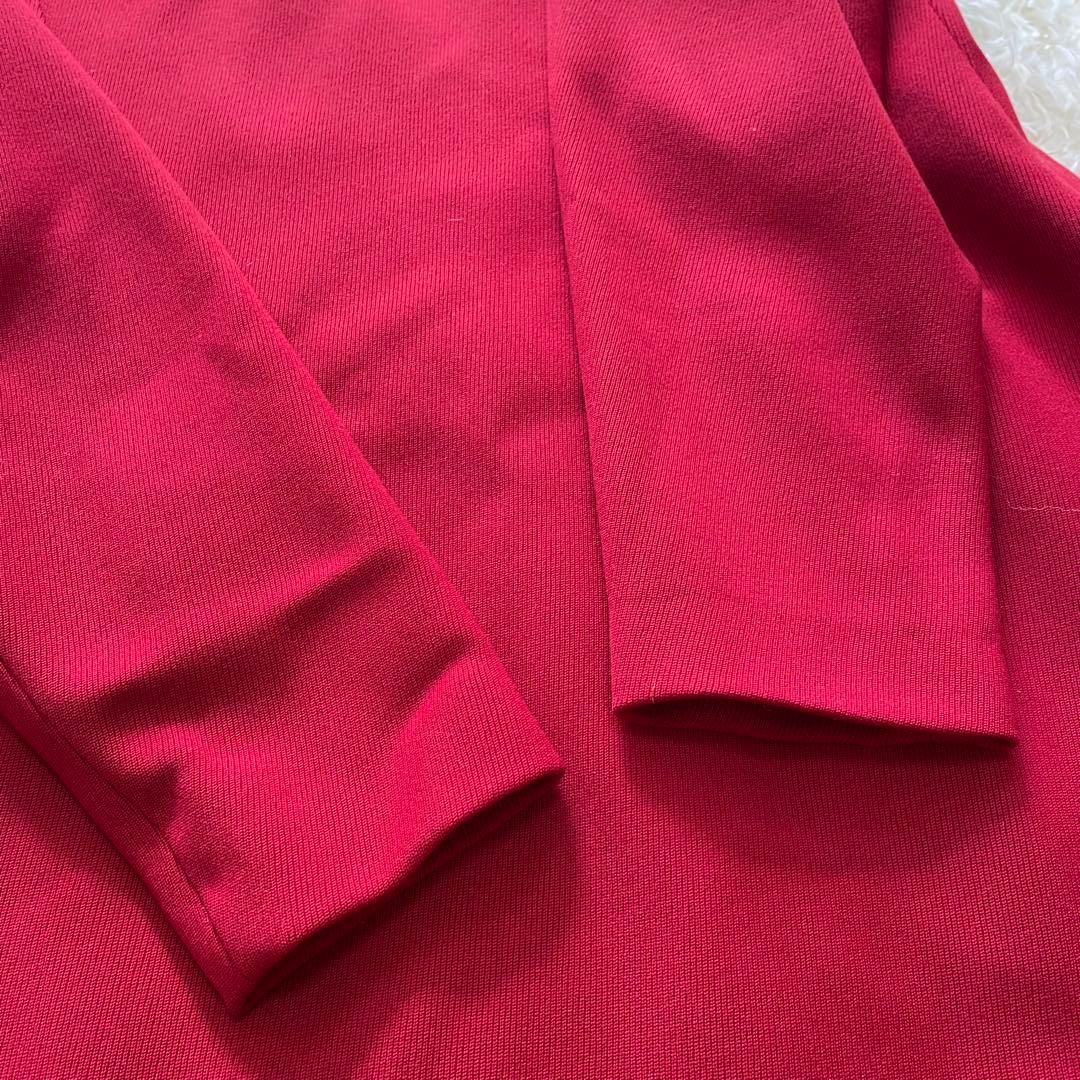 美品✨ クリスチャンディオール ノーカラー ウール ロングコート 赤 L 40