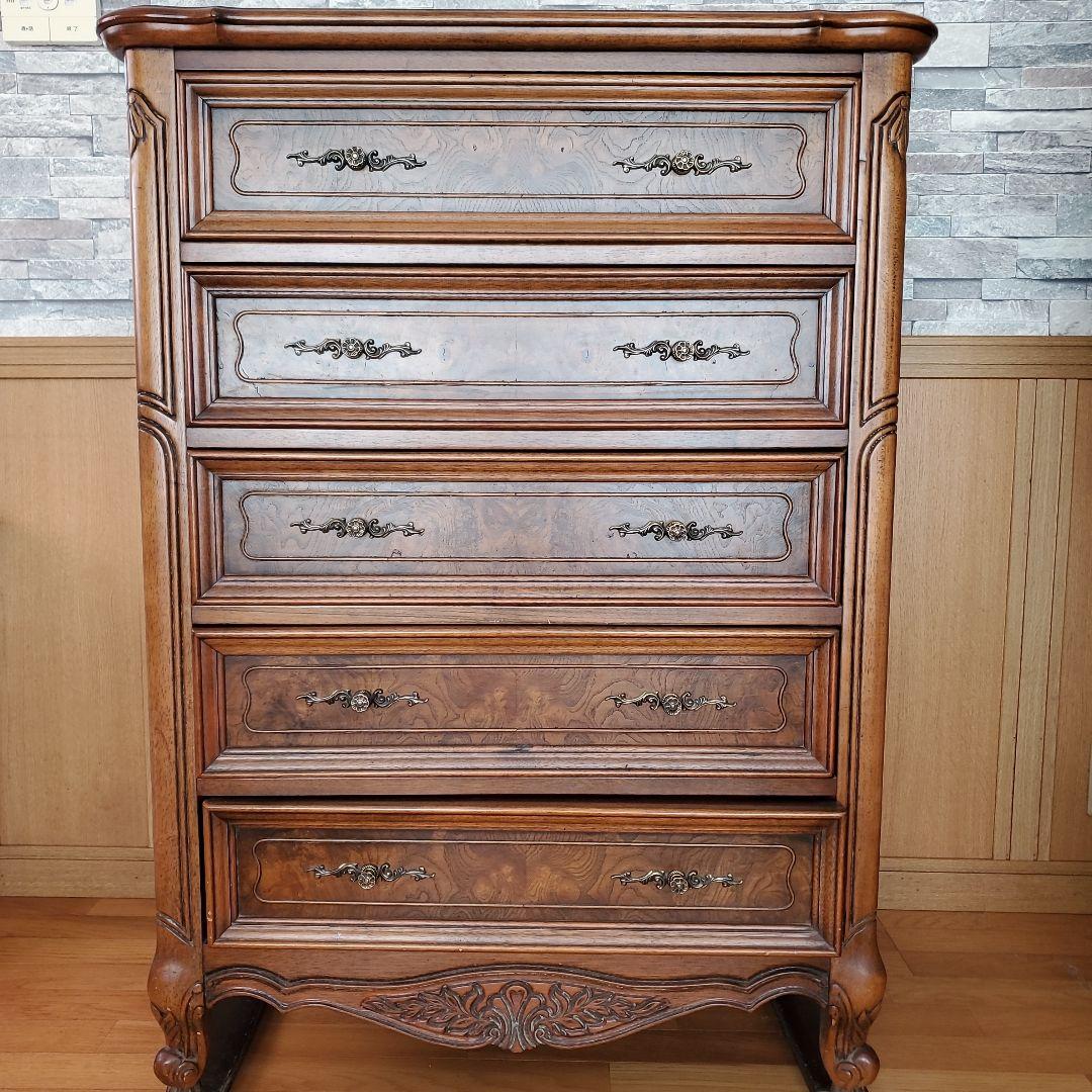 ☆nymmさん専用☆アンティーク　イタリア家具木製チェスト 5段 引き出し付き