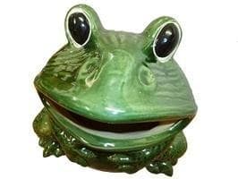 陶器製置物/カエルの傘立て/蛙/ グリーン /ダストボックス/高さ48cm