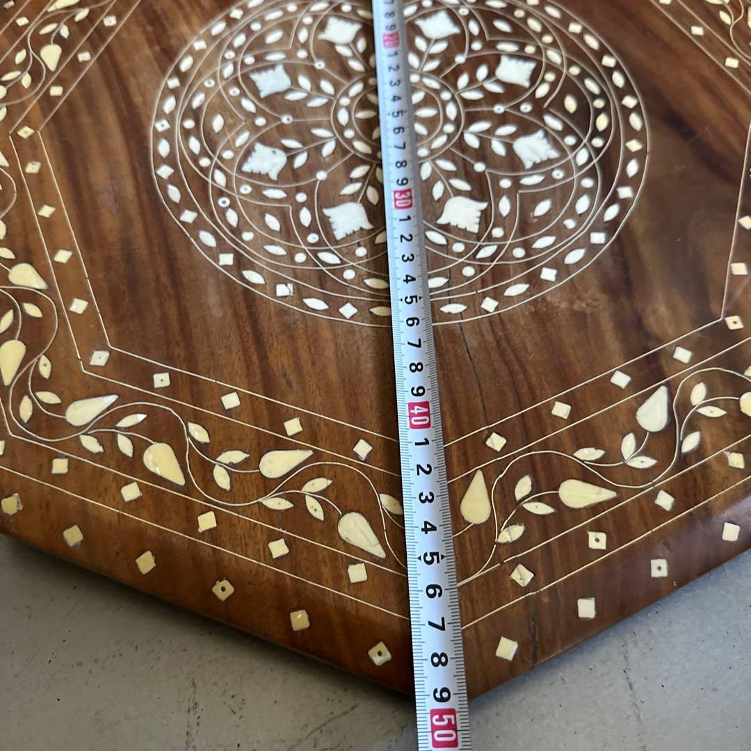 お値下げ❣️ヴィンテージ　折りたたみ8角ティーテーブル