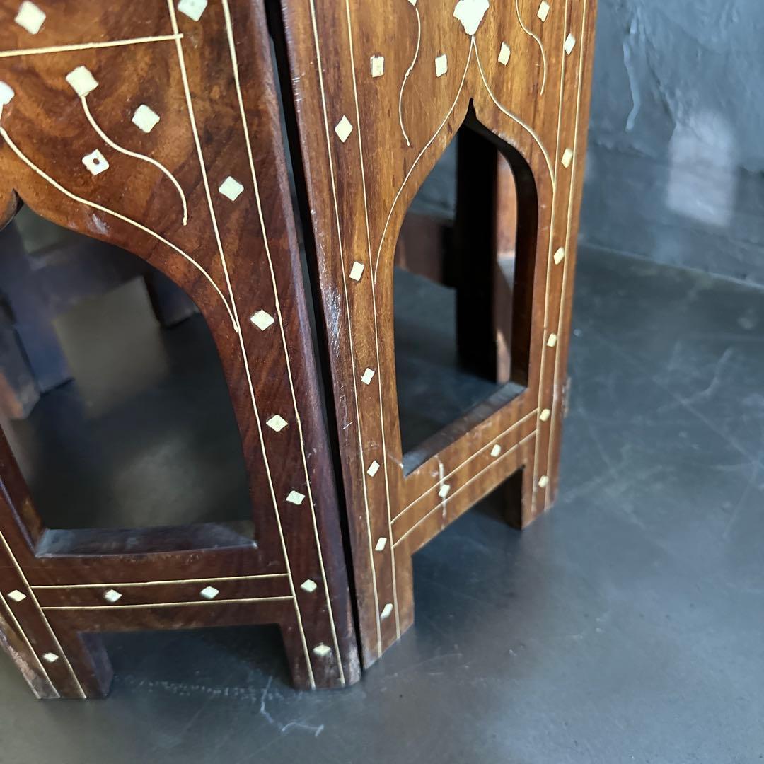 お値下げ❣️ヴィンテージ　折りたたみ8角ティーテーブル