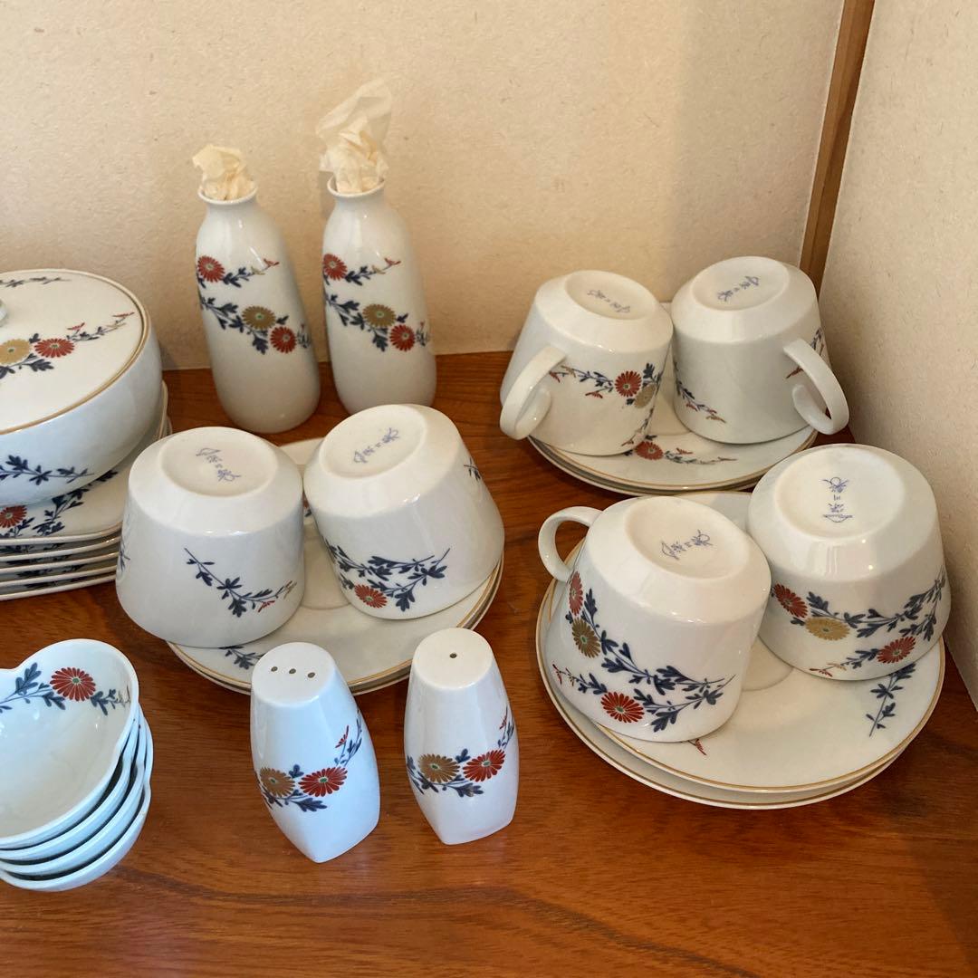 深川製磁　花柄陶器食器セット 同一シリーズ47点