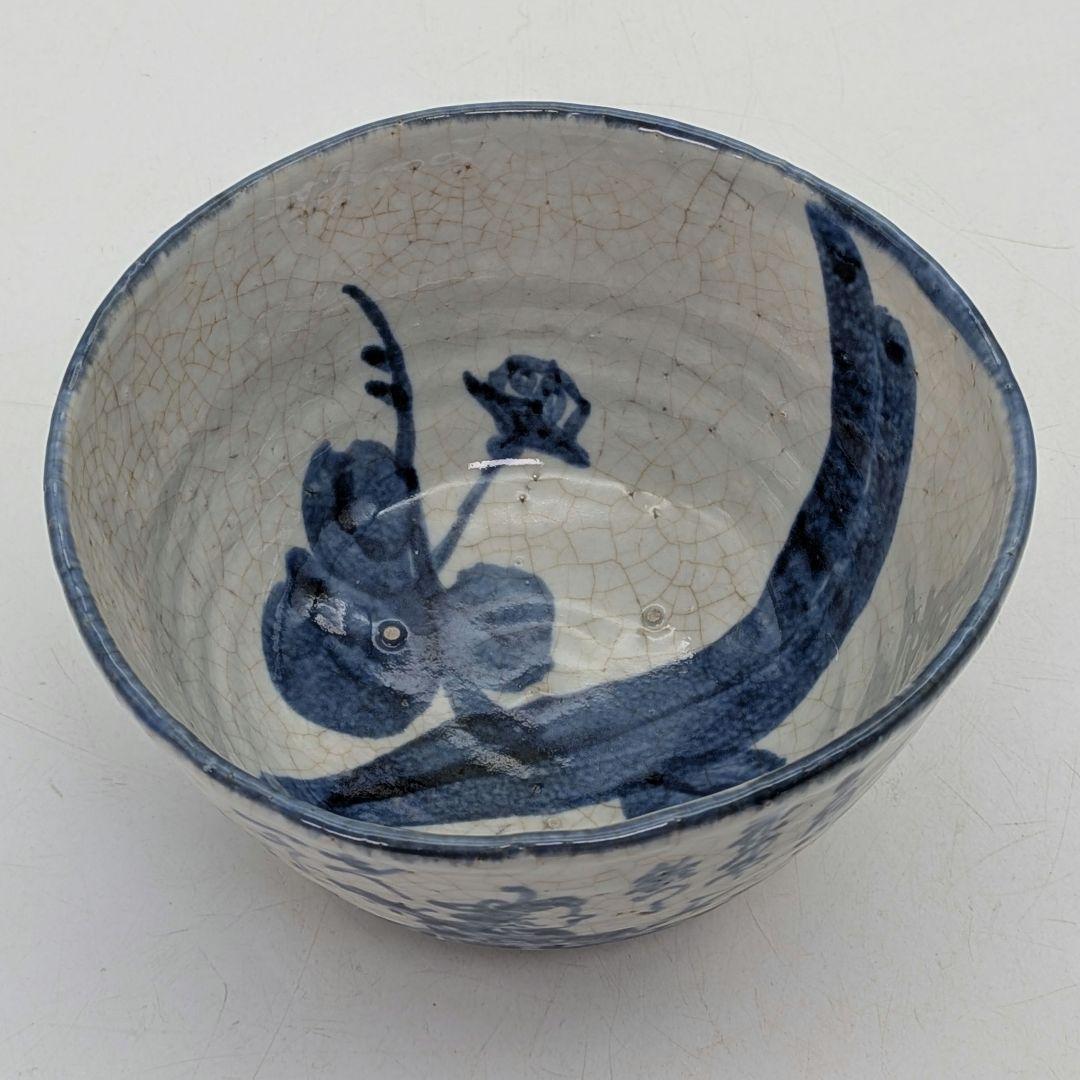 江戸後期 尾形周平 古京焼 大石氏祇園一力康楽之図茶盌 用心箱 染付 大石内蔵助