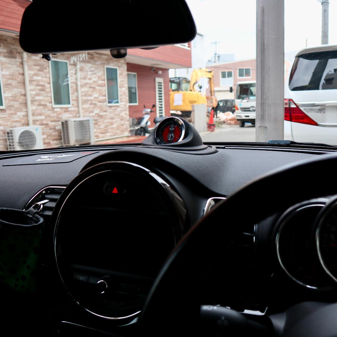 ★MINI F型・ポルシェ風のダッシュボード・アナログ時計（ブラックJK）★