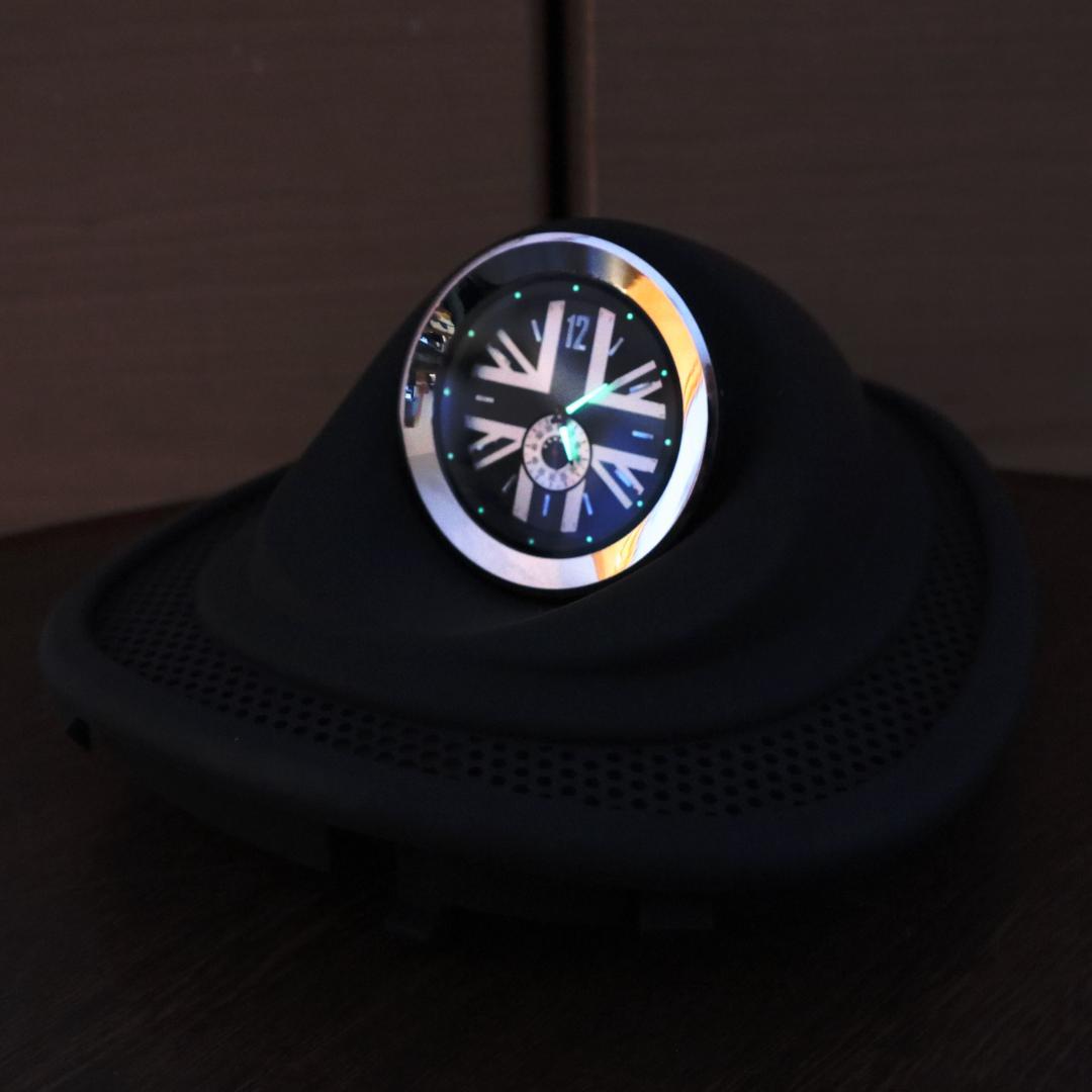 ★MINI F型・ポルシェ風のダッシュボード・アナログ時計（ブラックJK）★