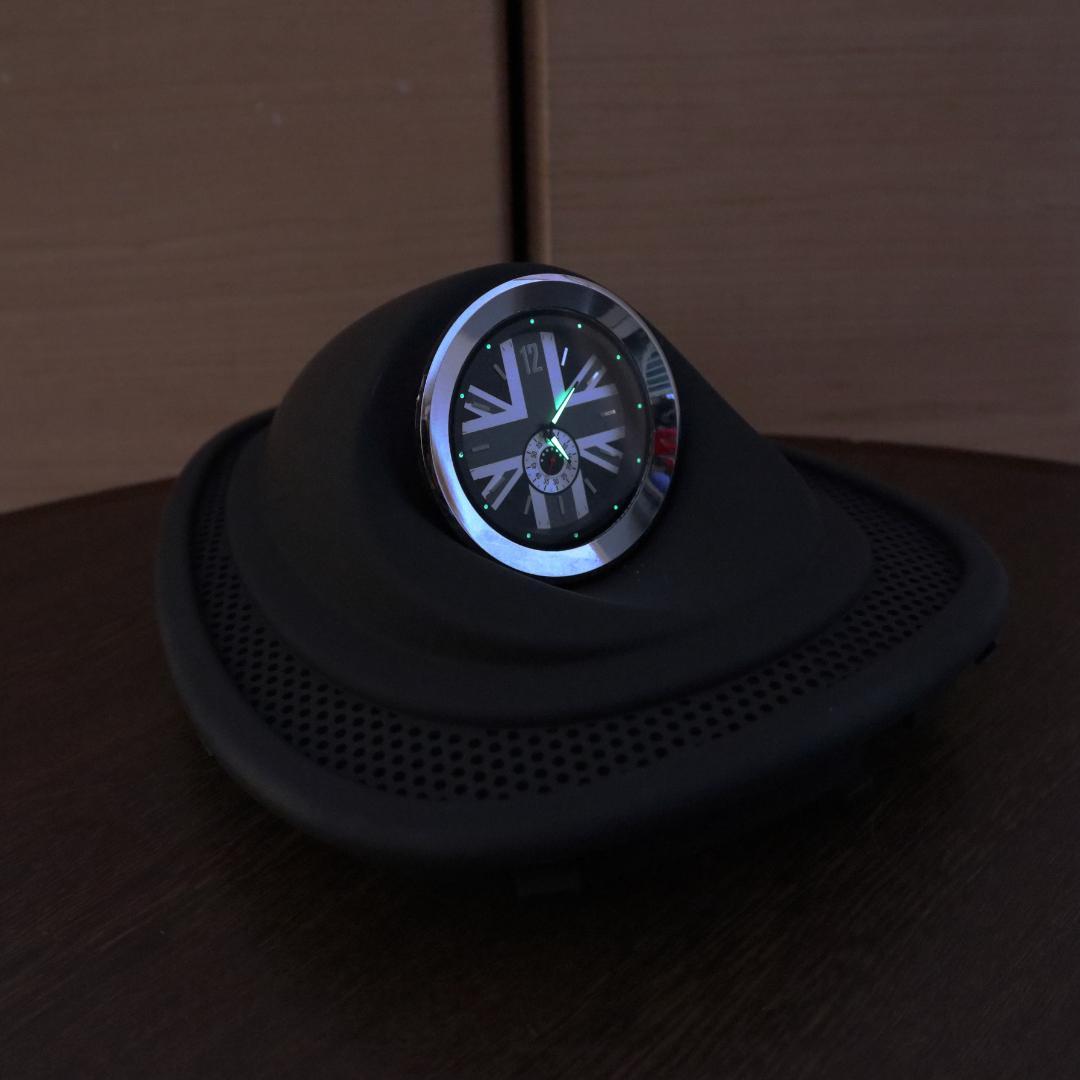 ★MINI F型・ポルシェ風のダッシュボード・アナログ時計（ブラックJK）★