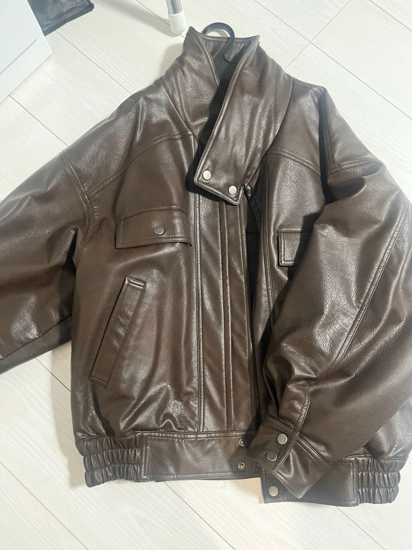 fiction tokyoウォッシュレザーブルゾン