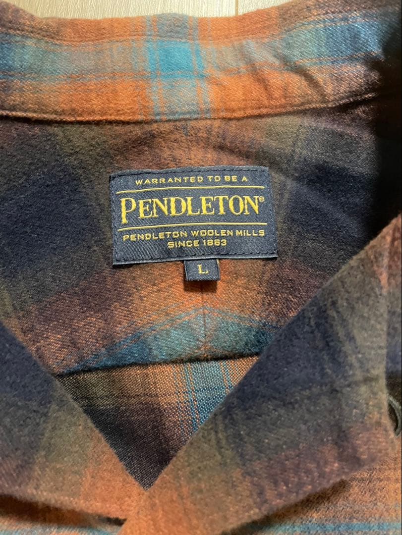 Pendleton オレンジネイビー ボードシャツ L
