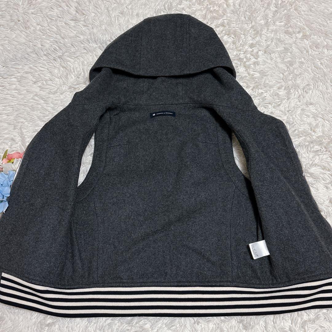 極美品♡ ボーダーズアットバルコニー　ベスト　フード付き　チャコールグレー　36