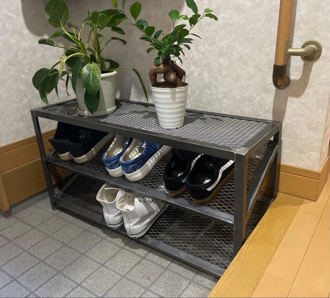 アイアンシェルフ シューズラック3段