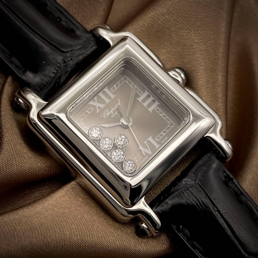 T157 ショパール ハッピースポーツ 5Pダイヤ 8892 クオーツ 箱付き